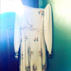 Vintage Floral mesh dress from Wish size small color white